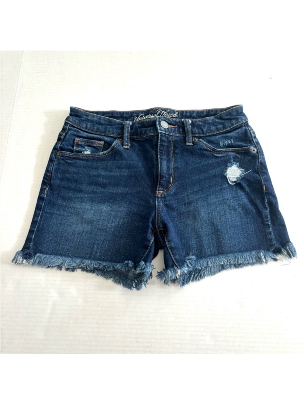 Universal Thread Hi Rise Shortie Distressed Jean Shorts Blue Women’s Size 00/24R